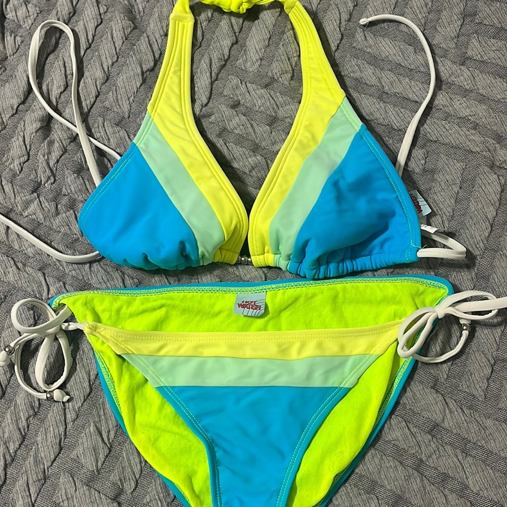 Bright colored two piece bikini